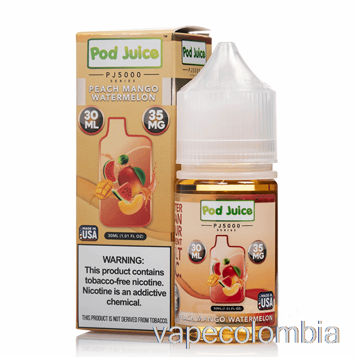 Vape Desechable Melocotón Mango Sandía - Jugo De Vaina Pj5000 - 30ml 55mg